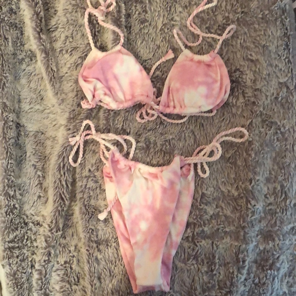 Zaful Pink Tie Dye Bikini